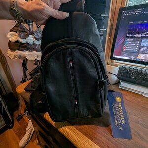 Black Leather Belt Bag Montauk Leather Club